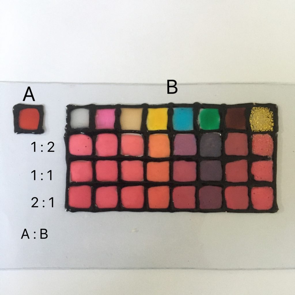 ガラス絵の具の色見本帳 色を混ぜて好みの色を作ろう 欲しい色が見つかるカラーインデックス 教科書をわかりやすく通訳するサイト