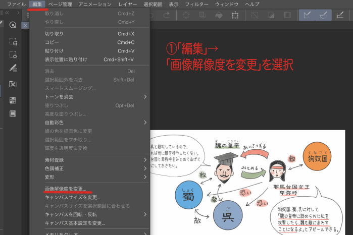 クリップスタジオ 作成後のイラストの画質を落とさず綺麗に保ったまま解像度を下げる方法 Clip Studio 教科書をわかりやすく通訳するサイト