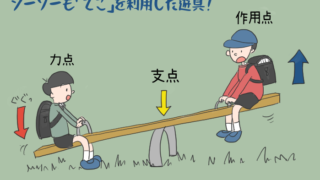 ふたりの男の子がシーソーをしているイラスト