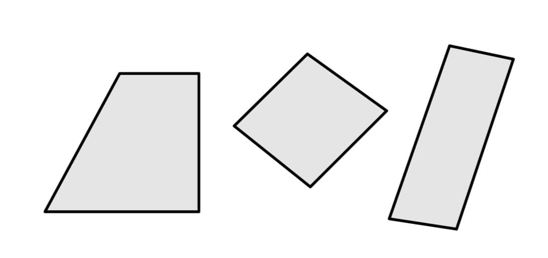 ３つの四角形の図
