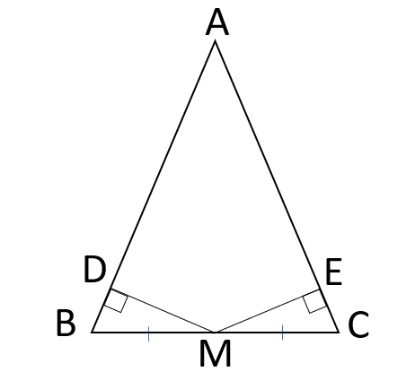 直角三角形の合同条件を使った問題の図