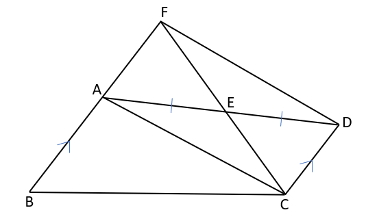 平行四辺形になるための条件を使った応用問題の図