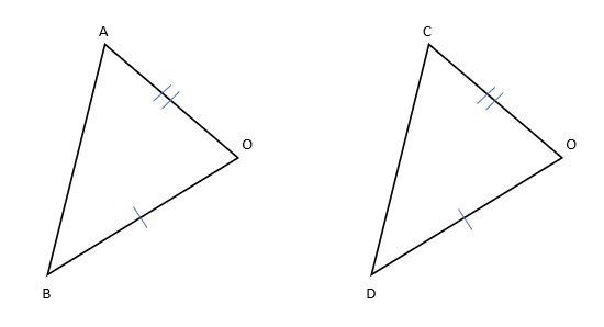 対角線がそれぞれの中点で交われば平行四辺形になることの証明の説明用の図その２