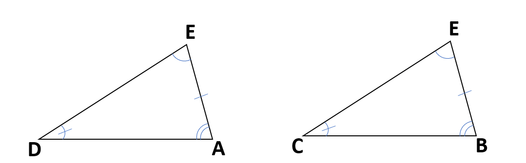 三角形の合同条件を探す際の説明用の図