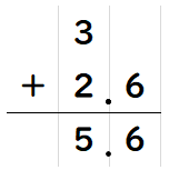 小数のたし算の筆算