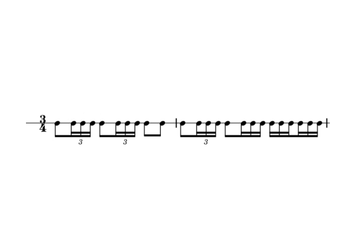 ラヴェル作曲「ボレロ」のリズムを表す楽譜の画像