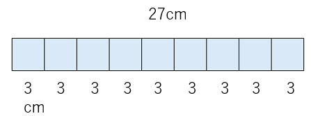 テープを何人に分けられるかを求める図