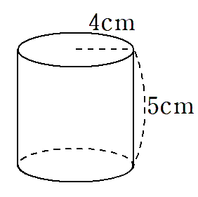 円柱の表面積を求める問題
