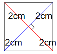 正方形を対角線からかく