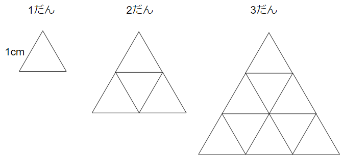 正三角形の周りの長さを求める問題の画像