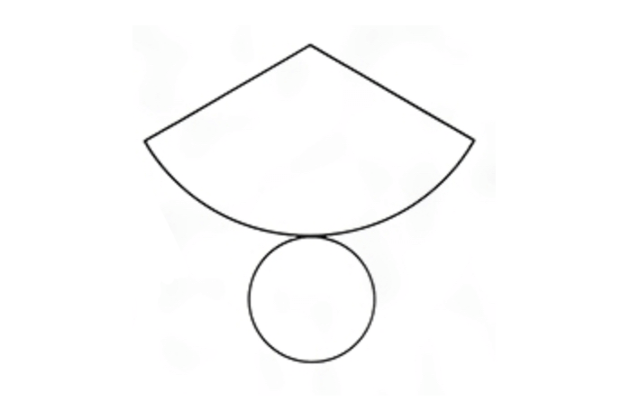 円錐の展開図のイラスト