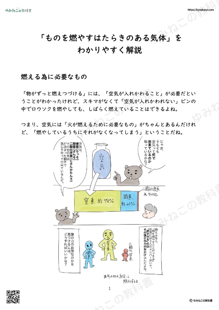 「ものを燃やすはたらきのある気体」を わかりやすく解説