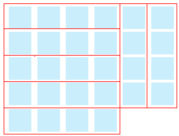 おりがみを何人に分けられるかを求める図