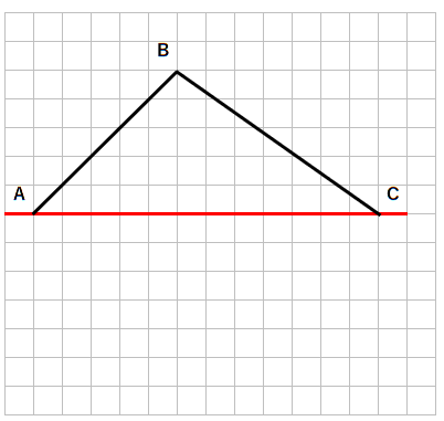 線対称な図形の性質を使って、対称の軸が横向きになっている線対称な図形を書く問題