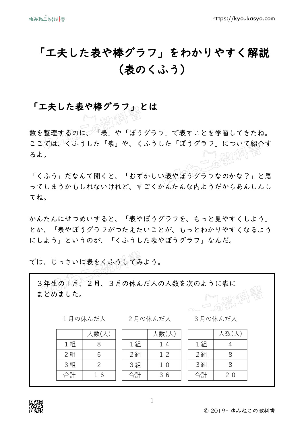 「工夫した表や棒グラフ」をわかりやすく解説（表のくふう）