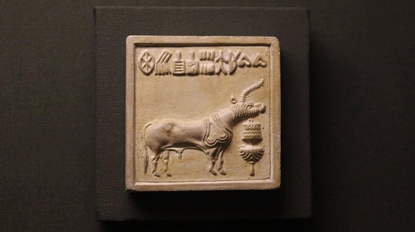 インダス文字や動物が刻まれた印章の画像