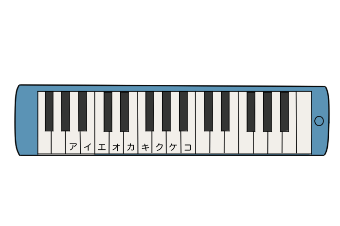 鍵盤ハーモニカの鍵盤の問題のイラスト