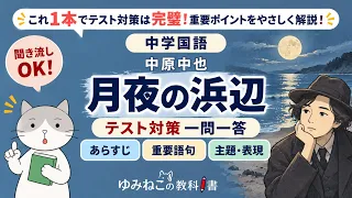 中学国語で学習する中原中也の詩「月夜の浜辺」のテスト対策一問一答動画のサムネイル