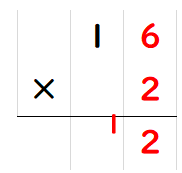 ２けたの数に１けたの数をかける筆算