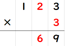 ３けたの数に１けたの数をかける筆算