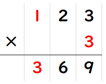 ３けたの数に１けたの数をかける筆算