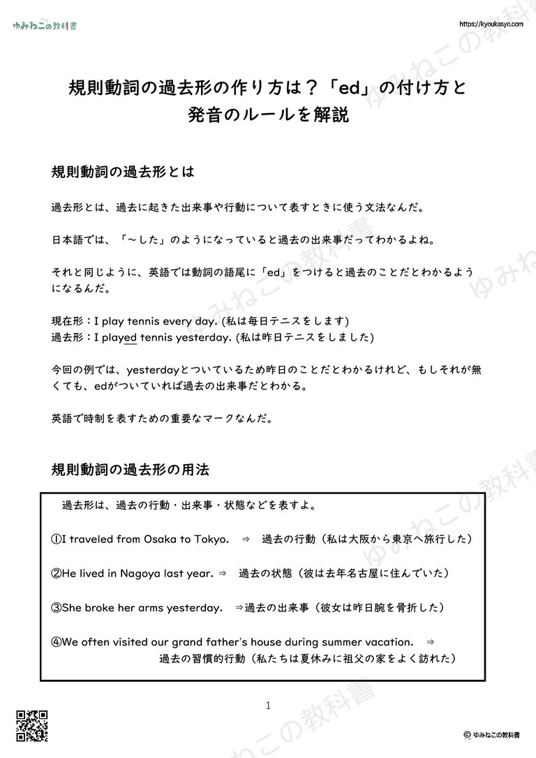 規則動詞の過去形の作り方は？「ed」の付け方と 発音のルールを解説