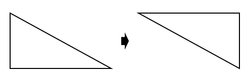 直角三角形が点対称になることを表した図