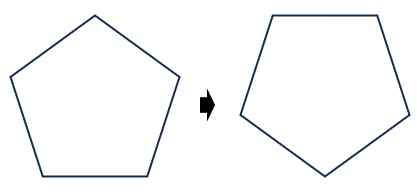 正五角形が点対称になることを表した図