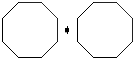 正八角形が点対称になることを表した図