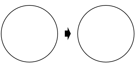 円が点対称になることを表した図