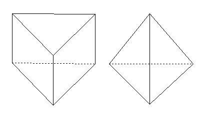 正三角柱と正三角錐の画像