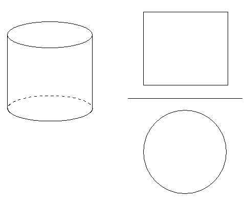 円柱の投影図