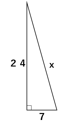 ７：２４：２５の直角三角形