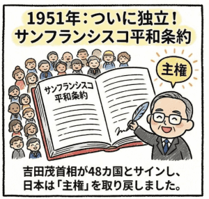 サンフランシスコ平和条約のイラスト