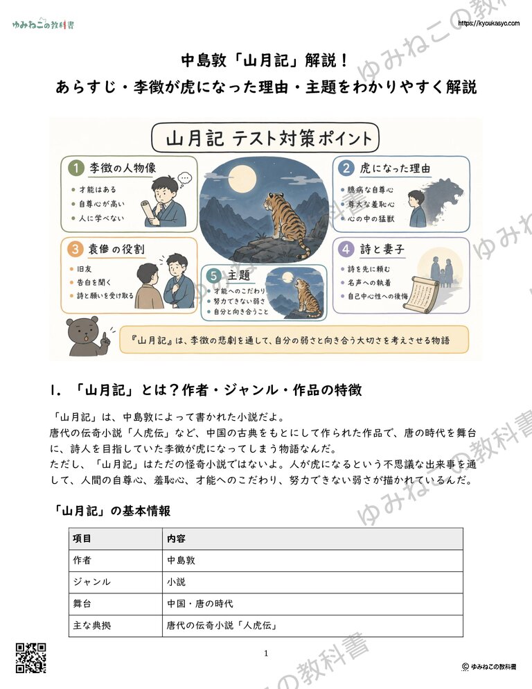 中島敦「山月記」解説！あらすじ・李徴が虎になった理由・主題をわかりやすく解説