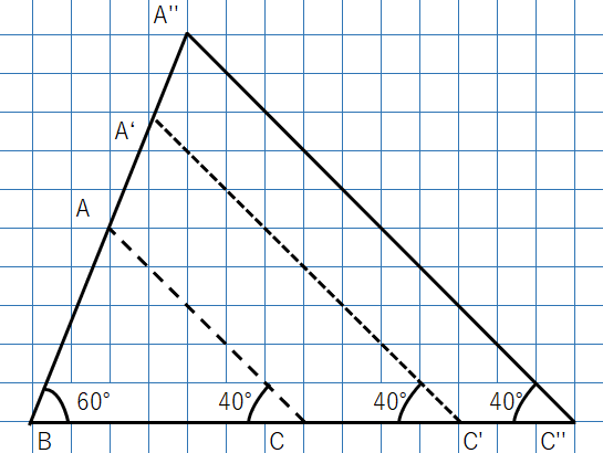 ２組の角がそれぞれ等しい三角形