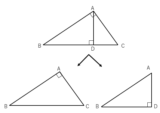 相似の証明問題　２組の角がそれぞれ等しい
