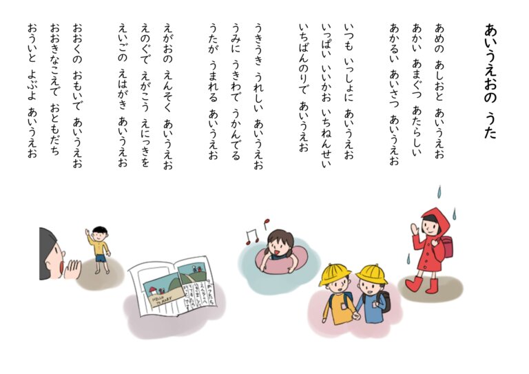 「あいうえおの歌」あいうえおの口の形と書き順・なぞり書き練習帳 | ゆみ …