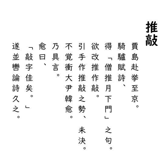 推敲の漢文の画像