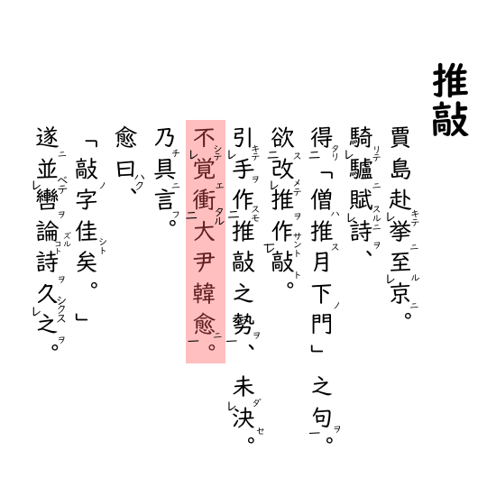 推敲の漢文の画像
