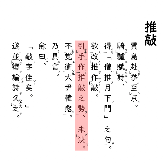 推敲の漢文の画像