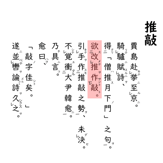 推敲の漢文の画像