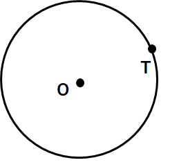 円Oの接点Tを通る接線を作図する問題