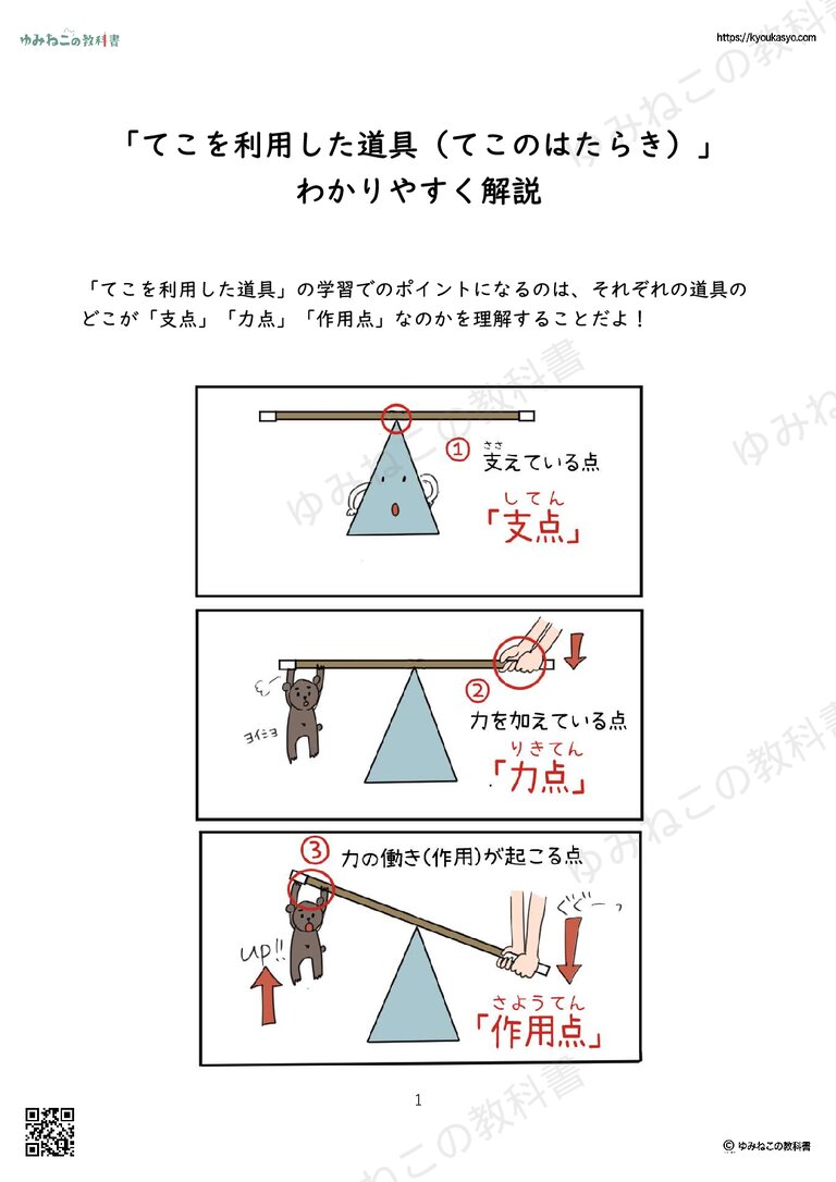 「てこを利用した道具（てこのはたらき）」 わかりやすく解説