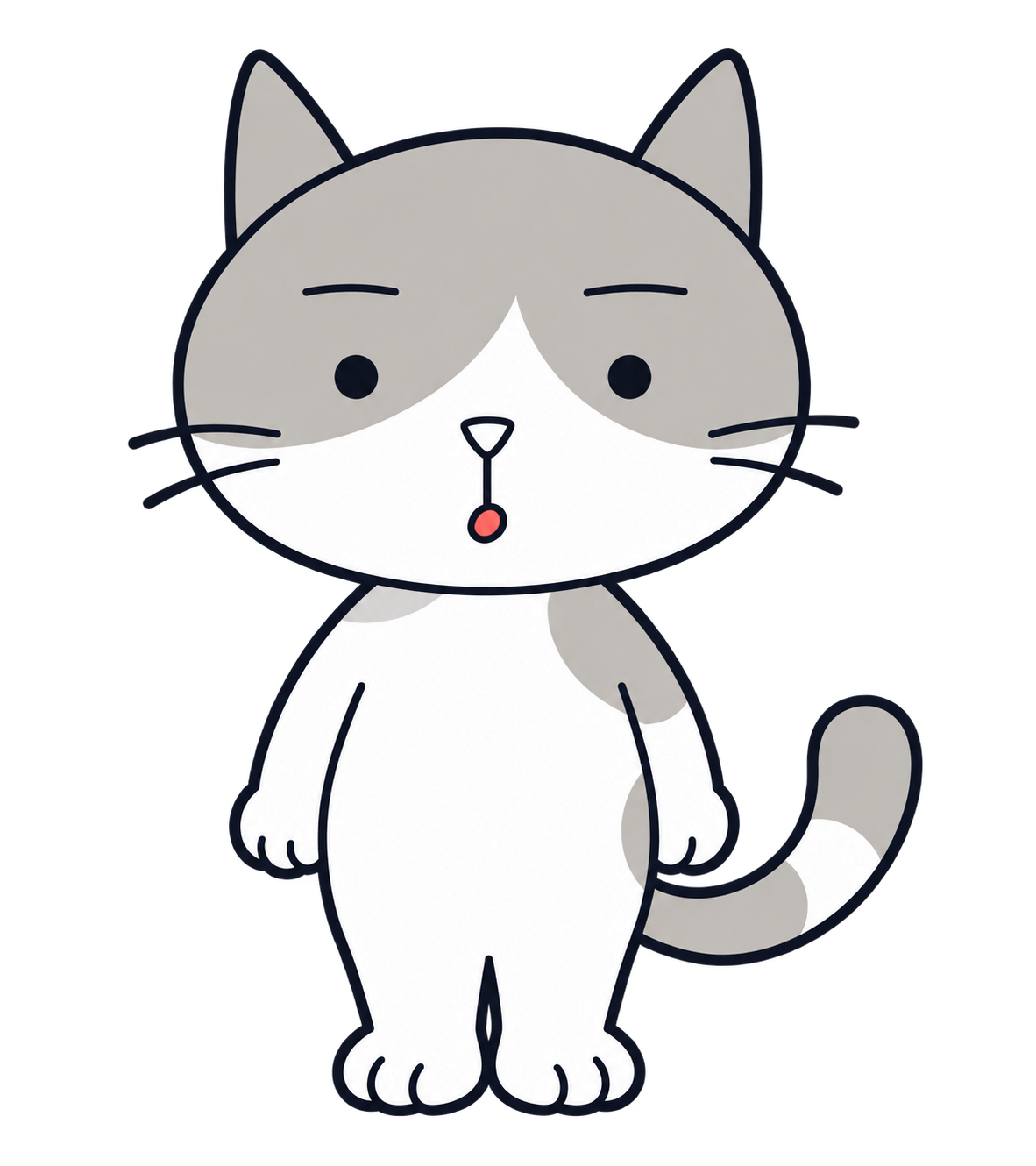 0にいる正面向きのネコ