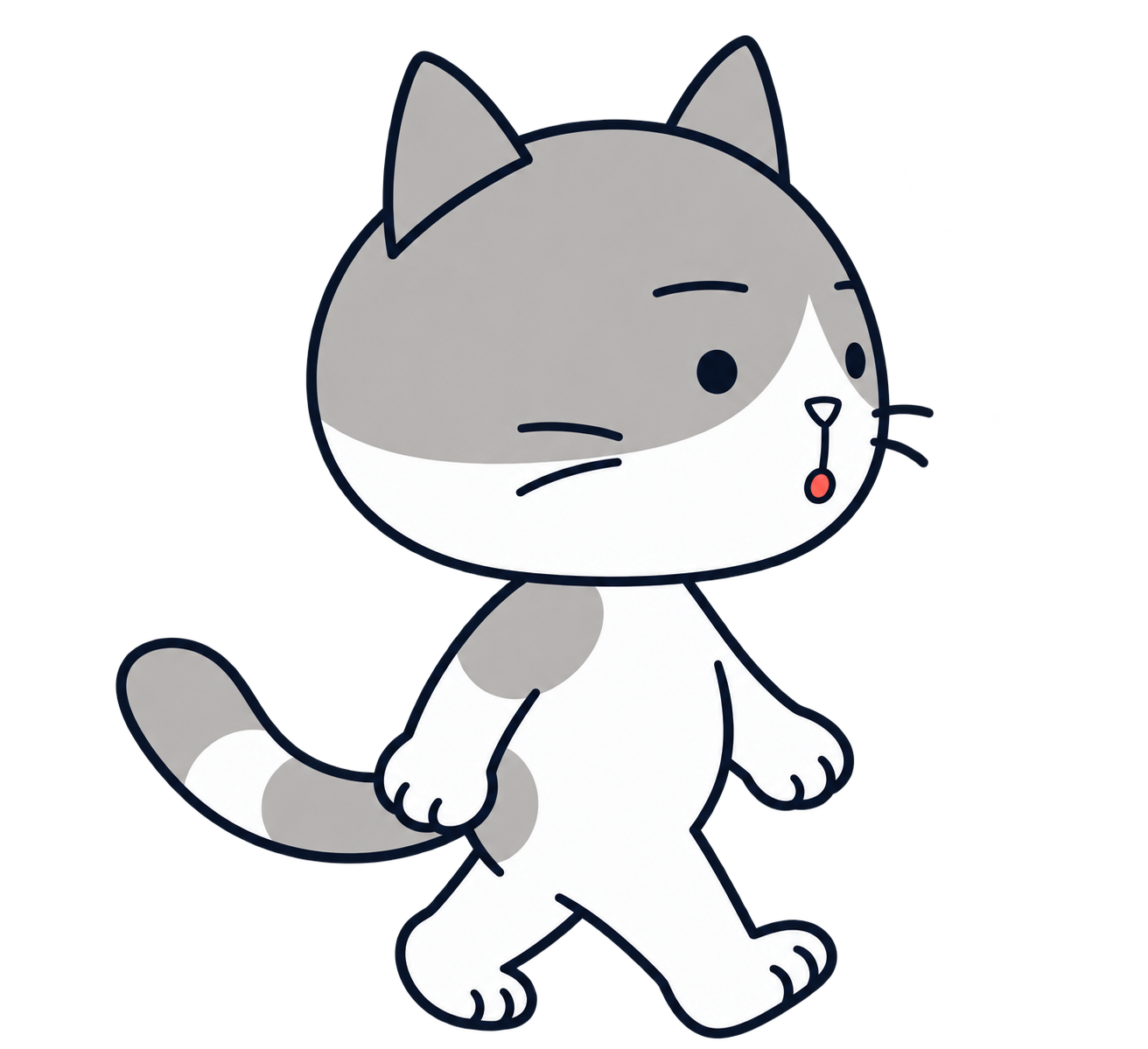 右を向いているネコ